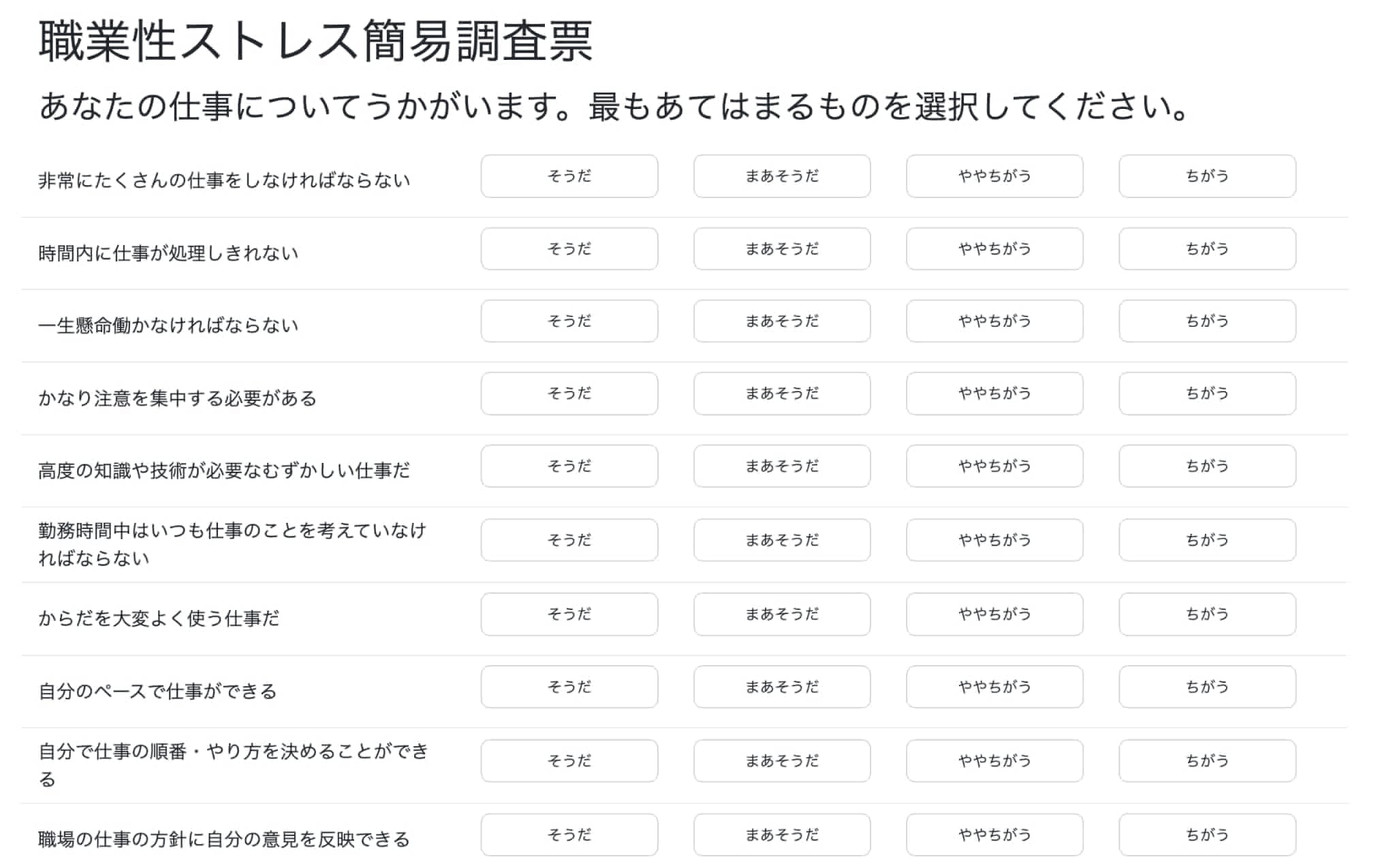 ストレスチェック